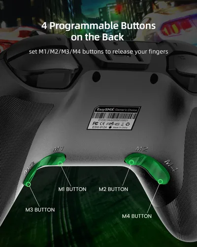 Vista 3 de EasySMX Switch Pro Controller for Nintendo SwitchLiteOLED, Wireless Switch Pro Controller with 4 Programmable Buttons, Dual Vibration, Turbo, Motion