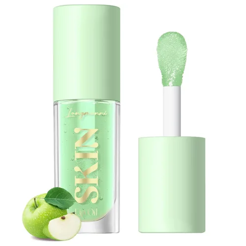 Vista 15 de LANGMANNI Aceite de labios hidratante, brillo labial no pegajoso, bálsamo labial, cuidado labial, aceite labial con sabor a fruta para labios secos