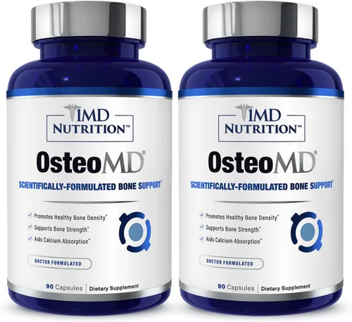Vista 10 de 1MD OsteoMD para apoyo integral óseo con hidroxiapatita de calcio, vitamina D3 y K2 90 cápsulas