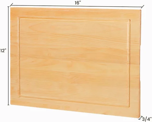 Vista 2 de CONSDAN Tabla de cortar de madera para cocina, 16 x 12, madera de abedul sólido, grano de borde, tabla de cortar, bloque de carnicero con ranura