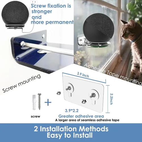 Vista 6 de Compatible con Echo Studio 2025, soporte Echo de 4ª generación, soporte de pared Moun de pared, gestión de cables integrada, compatible con Sonos