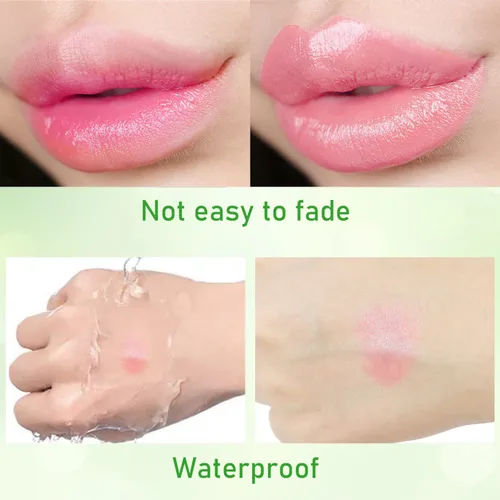 Vista 4 de Paquete de 2 lápices labiales de aloe vera, bálsamo labial nutritivo y regordete, bálsamo labial hidratante mágico que cambia de color, brillo