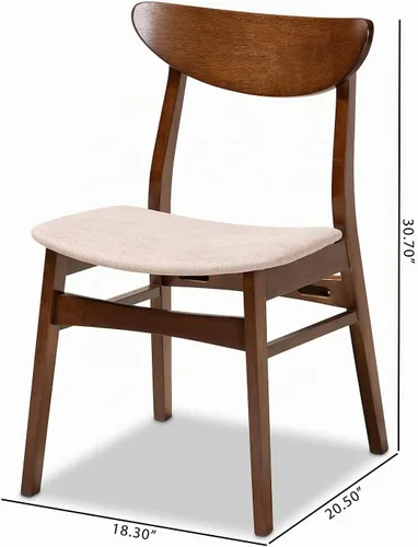 Vista 3 de Baxton Studio Parlin Mid-Century - Juego de 4 sillas de comedor de madera con acabado de madera de color beige claro de transición moderna
