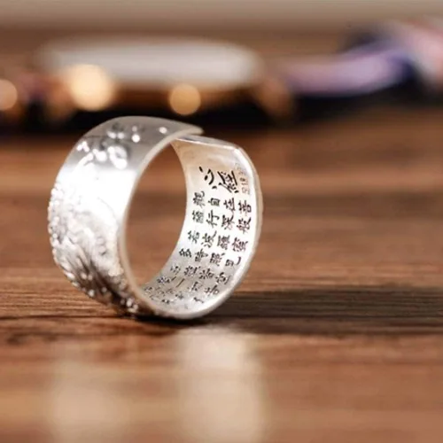 Vista 9 de Anillo de plata de ley 925 con diseño de dragón vintage