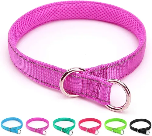 Vista 15 de Collar reflectante para perro, collar de perro con lazo para perros de 20 a 38 libras, collares de nailon con acolchado suave para entrenamiento