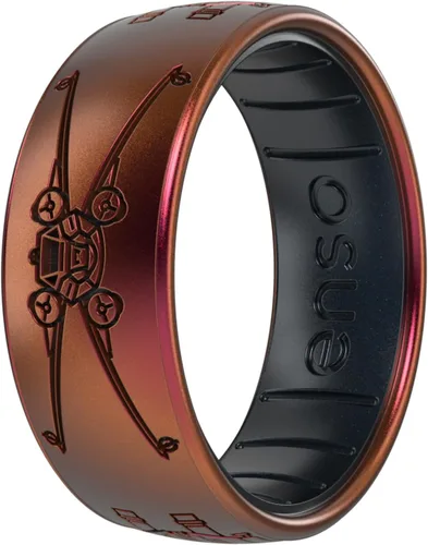 Vista 31 de Enso Rings Anillo de boda de silicona – Diseños grabados de Star Wars – Ajuste cómodo – Hecho en Estados Unidos – Ideal para uso activo