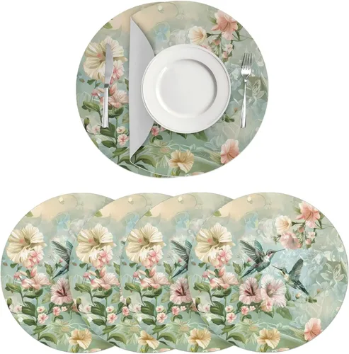 Vista 73 de Manteles individuales de cuero de girasol, lavables, redondos, impermeables y de fácil mantenimiento, decoración de cocina, accesorios de mesa