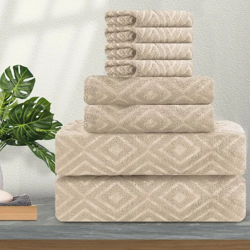 Vista 28 de Ferdilan Juego de 8 toallas de baño extra grandes, 2 toallas de baño de gran tamaño (35 x 70 pulgadas), 2 toallas de mano, 4 toallas para la cara