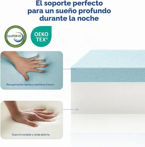 Vista 3 de Vipbear Colchón individual de espuma viscoelástica extra firme de 8