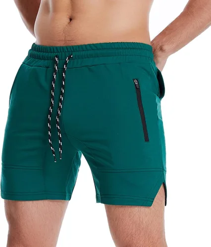 Vista 4 de Gym Shorts Men Workout Running Shorts Quick Dry Active 3 Inches Lightweight Breathable Training Shorts with Zipper Pockets
