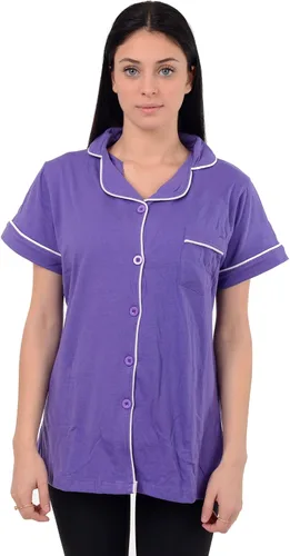 Vista 8 de USBD Camisa de recuperación de cirugía posterior a la mastectomía, cuello de solapa con bolsillos de drenaje