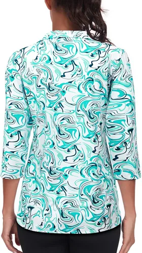 Vista 2 de Tanst Sky Camiseta sin mangas con cremallera para mujer, de secado rápido, para entrenamiento, golf, tenis, correr