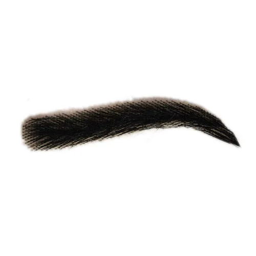 Vista 2 de Cejas de encaje falsas para hombres, cabello humano, cejas artificiales negras y marrones (F1)