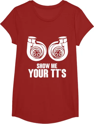 Vista 77 de Funny Show Me Your TT's Twin Turbo Car Racing Camiseta, Negro, S