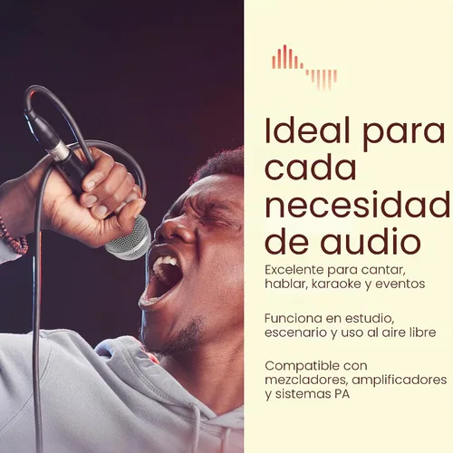 Vista 4 de Pyle Kit de micrófono dinámico profesional de 3 piezas, micrófono cardioide unidireccional vocal de mano con funda de transporte rígida y bolsa