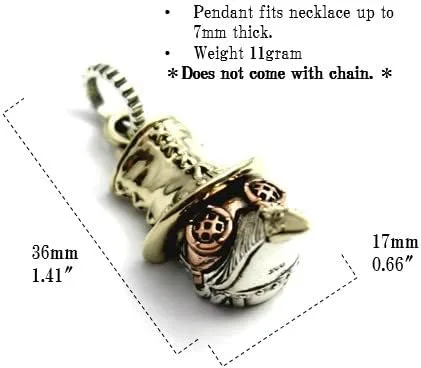Vista 6 de Colgante de plata de ley 925 de COSUMOSU Steampunk Plague Doctor Bird Beak Mask