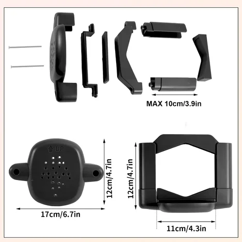 Vista 2 de 2 adaptadores de barandilla para puerta de bebé, accesorios de montaje sin taladro, kit de montaje universal para puerta de bebé, para barandillas
