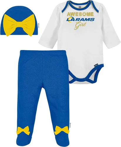 Vista 30 de NFL Conjunto de enterizo, pantalón con pies y gorro de 3 piezas para bebé niña