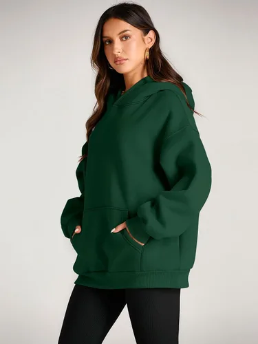 Vista 3 de EFAN - Sudadera con capucha para mujer - Sudadera de vellón sobredimensionada con mangas largas para otoño e invierno, ropa de moda inspirada