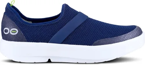 Vista 2 de OOFOS OOmg - Zapatos bajos, color azul marino y blanco, talla 10 para mujer, calzado de recuperación ligero, reduce el estrés en los pies