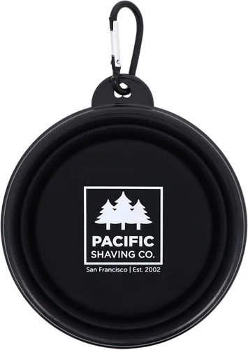 Vista 3 de Pacific Shaving Company Cuenco de viaje plegable - Tazón de afeitado, 100% silicona de grado alimenticio con mosquetón