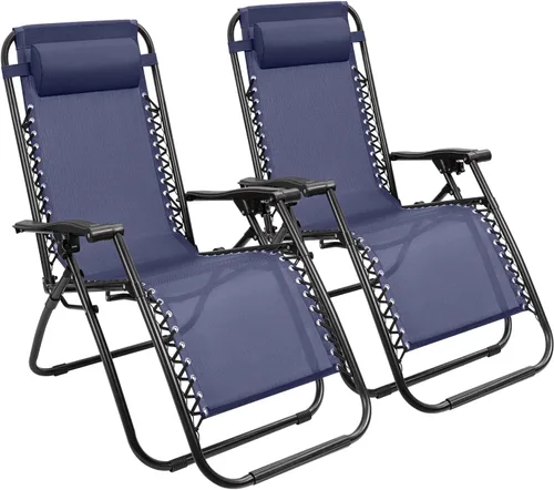 Vista 15 de Devoko Patio Zero Gravity Chair - Silla plegable para exteriores, sillas reclinables ajustables para uso junto a la piscina, silla lounge de jardín