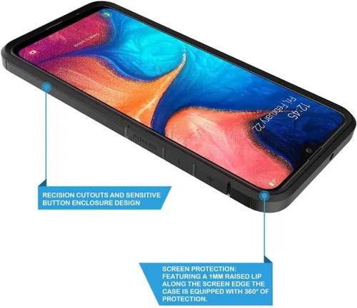 Vista 4 de Rosebono - Funda compatible con Samsung Galaxy A20/A30/A50, funda rígida híbrida delgada, a la moda, linda funda de silicona colorida para Samsung