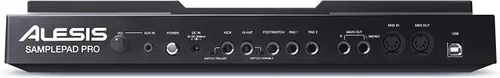 Vista 4 de Alesis Sample Pad Pro + Montaje de módulo - Instrumento de percusión y activación de muestras con almohadillas de goma de doble zona y placa