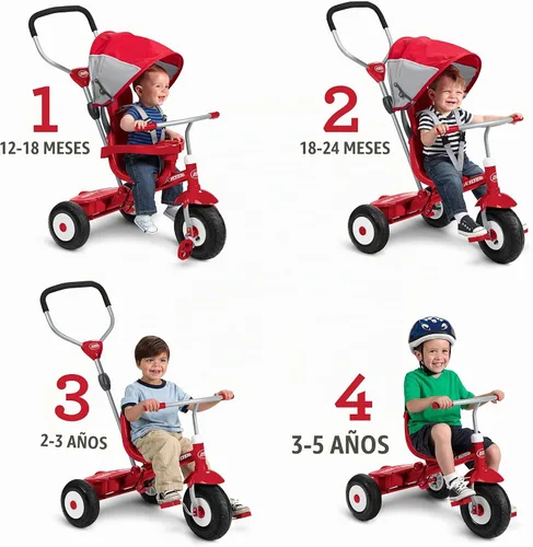 Vista 3 de Carretilla Ride On para niños Radio Flyer, talla única , Rojo