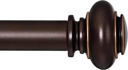 Vista 10 de SIMEWIN Barras de cortina negras para ventanas de 28 a 48 pulgadas, ajustables, decorativas, de 1 pulgada de diámetro, juego de cortineros Negro
