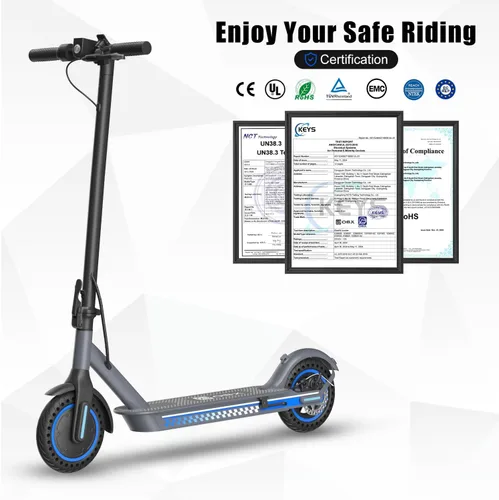Vista 9 de Electric Scooter Adult 350W/500W Motor, Top 19/22 mph, 8.5'' Solid Tire Azul