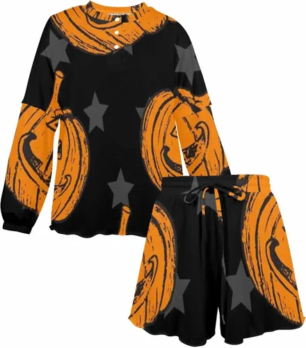 Vista 4 de LOSARON Women's Long Sleeve P-ajama Set Casual Two-Piece Sleepwear Casual Sweatsuits P-ajama Sets