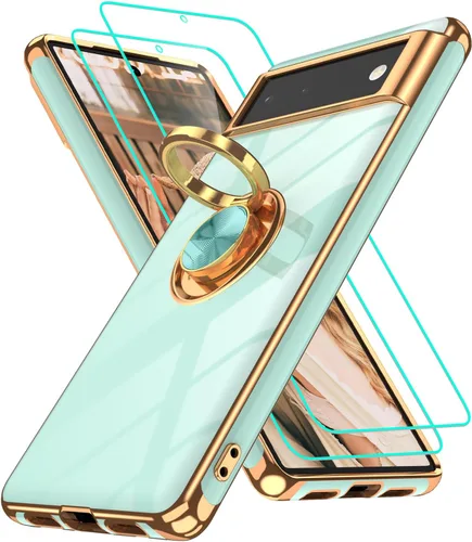 Vista 209 de Funda para Motorola Moto G 5G 2024: Funda Moto G Play 5G 2024 con 2 piezas de protectores de pantalla, soporte de anillo de rotación de 360°