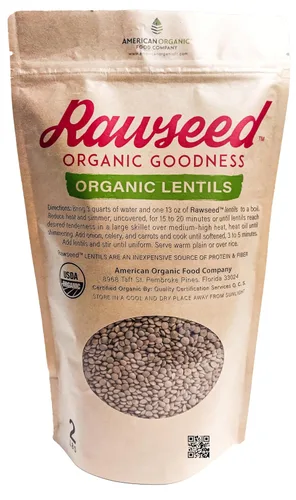 Vista 5 de Lentejas certificadas orgánicas Rawseed Multicolor 2 lb 4 Pack que contiene: Negro, Naranja, Francés y Marrón (1 bolsa de cada uno). Este paquete