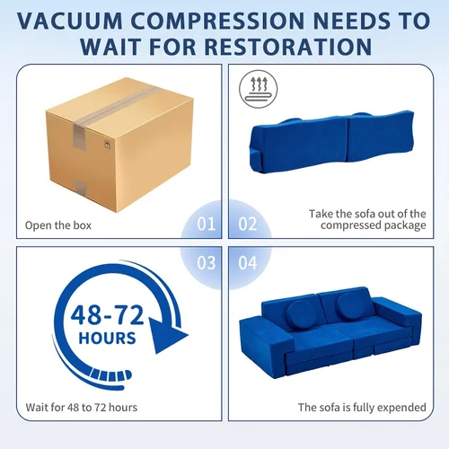 Vista 6 de Karl home Sofá para Niños de 14 Piezas, Sofá de Juego Modular para Niños, Sofá de Espuma Multifuncional para Niños Pequeños, Escalada y Relajación