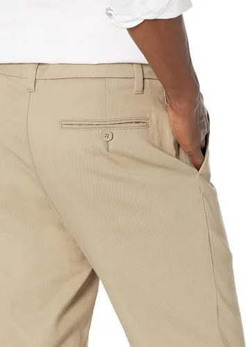 Vista 3 de Tienda Essentials Pantalón chino elástico ajustado resistente a las arrugas, sin pinzas, para hombre