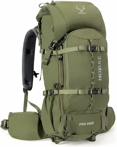 Vista 9 de MOXULE Mochila Pro 2400 Camo Frame - Paquete de transportador de carne con cubierta para lluvia Camuflaje 40L