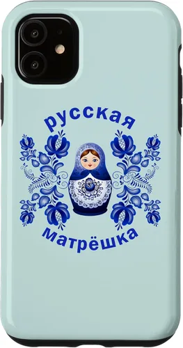 Vista 8 de iPhone 13 Pro Max Matryoshka Doll Russian Dolls Gzhel Funda de la Unión Soviética