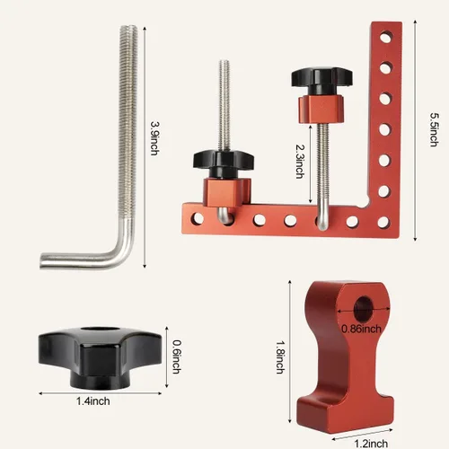 Vista 6 de Abrazadera de gabinete de 90 grados, abrazadera de esquina cuadrada de ángulo recto de aleación de aluminio de 5.5 x 5.5 pulgadas para herramientas
