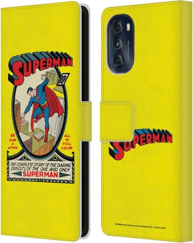 Vista 9 de Head Case Designs Superman DC Comics Action Comics 1 Famous Comics - Funda de cuero para libros de cómics compatible con Motorola Moto G (2022)