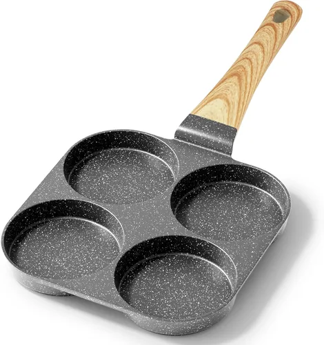 Vista 9 de GiPP Sartén de cerámica antiadherente para huevos, sartén dividida 3 en 1 para tortilla de desayuno, 7.9 pulgadas con mango resistente al calor