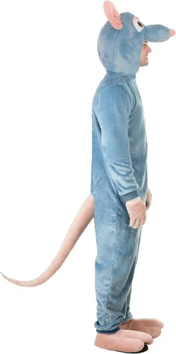 Vista 6 de Disfraz de Halloween Remy Ratatouille de Disney Pixar para adultos, overol con capucha con guantes y fundas para zapatos para hombres y mujeres