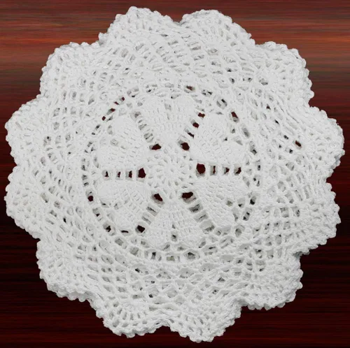 Vista 5 de Creative Linens Juego de 6 piezas redondas de encaje de ganchillo de algodón hechas a mano de 10 pulgadas con corazones beige, juego de 6 piezas