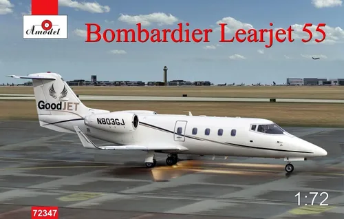 Vista 5 de Modelo de plástico Bombardier Learjet 55 1/72 Amodel 72347