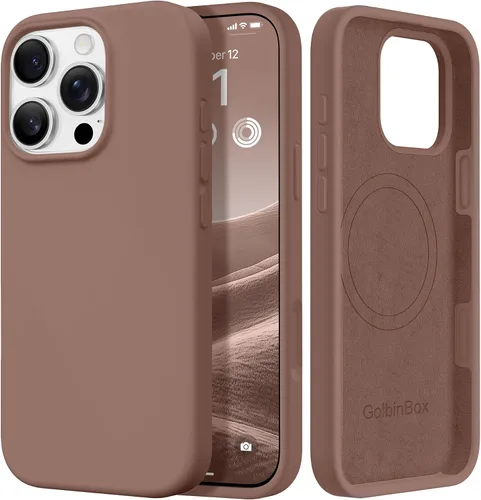 Vista 16 de GolbinBox Funda magnética para iPhone 17, compatible con MagSafe, cubierta de silicona integrada para control de cámara, funda de silicona líquida a