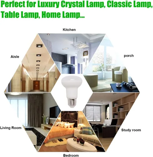 Vista 7 de Bombillas LED R50 de 5 W (bombilla incandescente de 45 W) 3000 K R50 bombillas LED de cuello largo reflector base E14 ángulo de haz de 120 grados