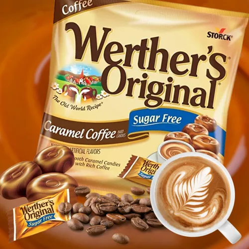 Vista 4 de Needzo Caramelos duros originales de chocolate y café sin azúcar, dulces dulces gourmet envueltos individualmente a granel, paquete de 2