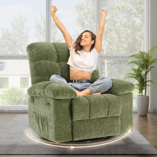 Vista 7 de Garvee Silla reclinable mecedora de 21.4 pulgadas, para sala de estar y Verde-1