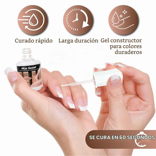 Vista 6 de Mia Secret Professional Nail System Bio Builder Gel Polish - 0.5 onzas líquidas (cubierta nude)