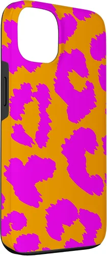 Vista 3 de Funda estética para iPhone 13 con estampado de leopardo, guepardo y naranja